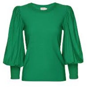 Nation LTD Vibrant Green Puff Sleeve Blouse